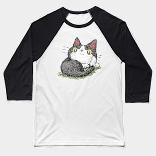 Black kitten curled up Baseball T-Shirt